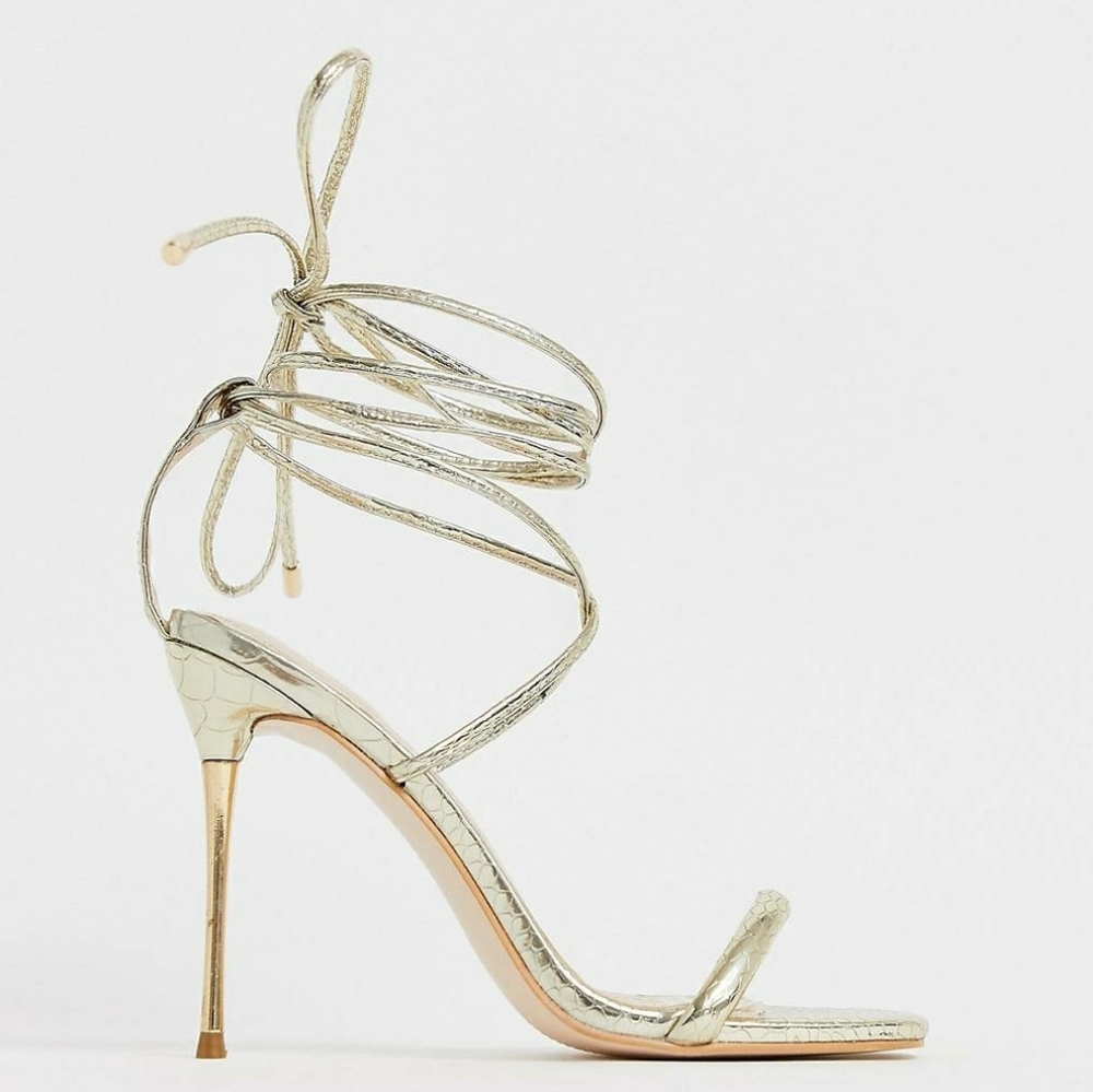 Gold Strappy Heels